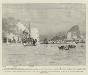 A Revolta no Brasil, uma Visão Geral da Baía e da Cidade do Rio durante o Primeiro Bombardeio da Cidade pelas Forças Rebeldes sob o Almirante Mello